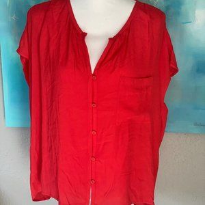 Treasure & Bond Red Crepe Top